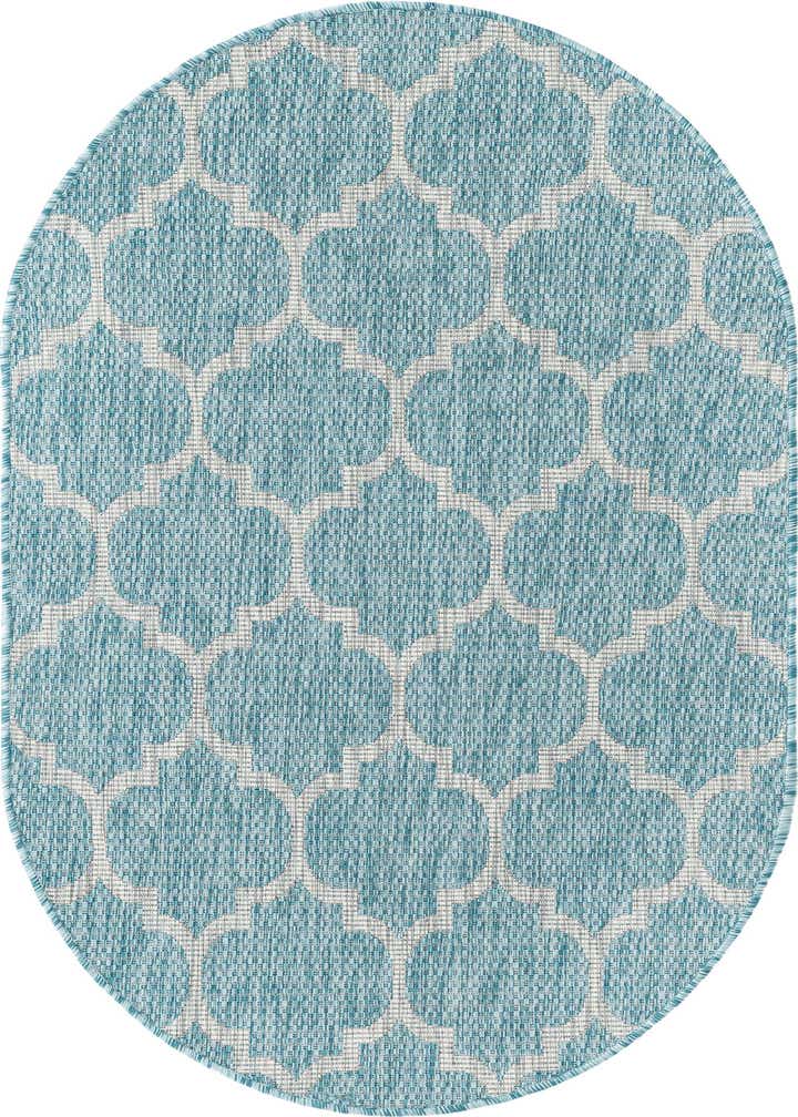 3' x 5' 3 Easy-Clean Trellis Indoor / Outdoor Oval Rug