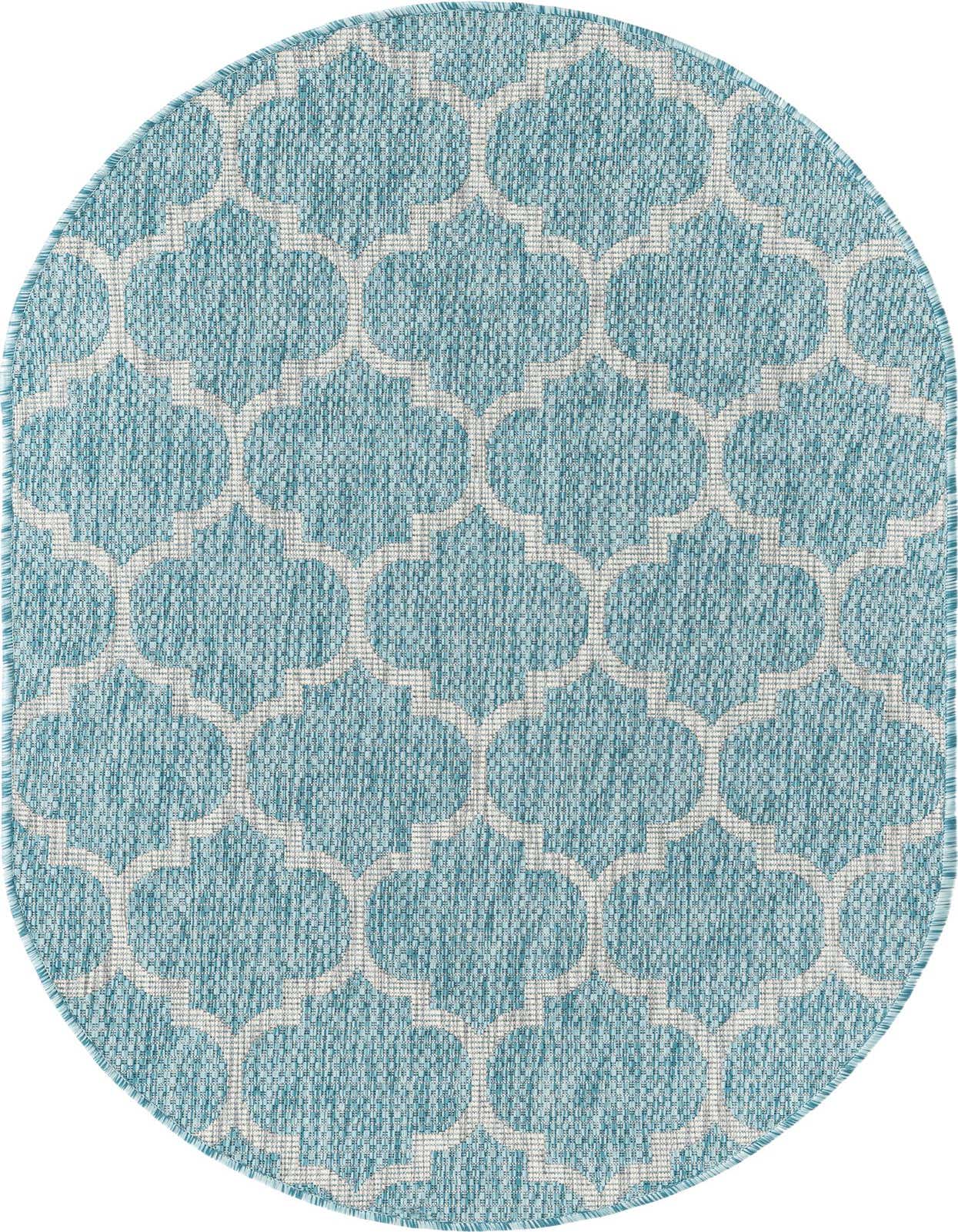 3' x 5' 3 Easy-Clean Trellis Indoor / Outdoor Oval Rug
