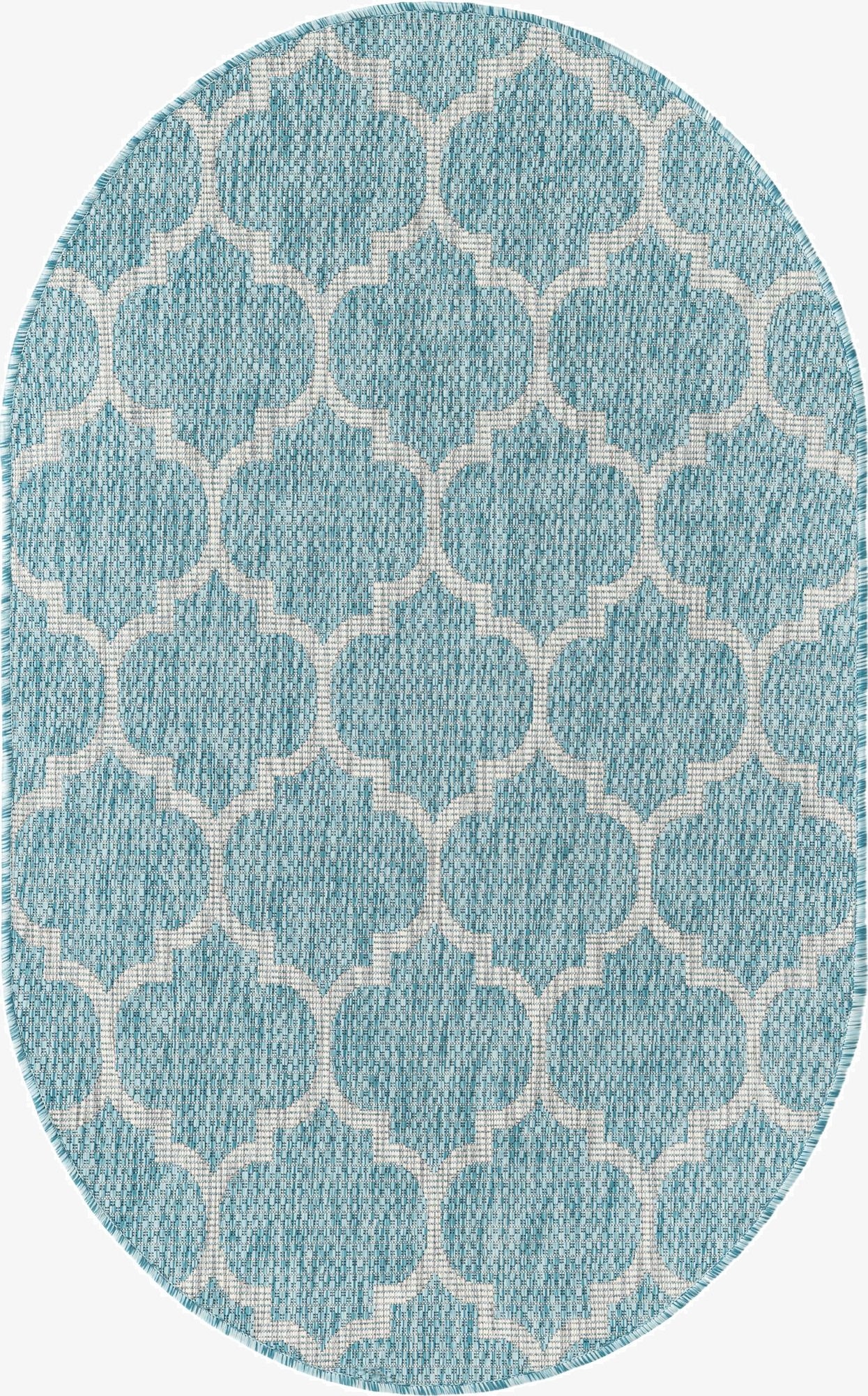 3' x 5' 3  Washable Trellis Indoor / Outdoor Oval Rug