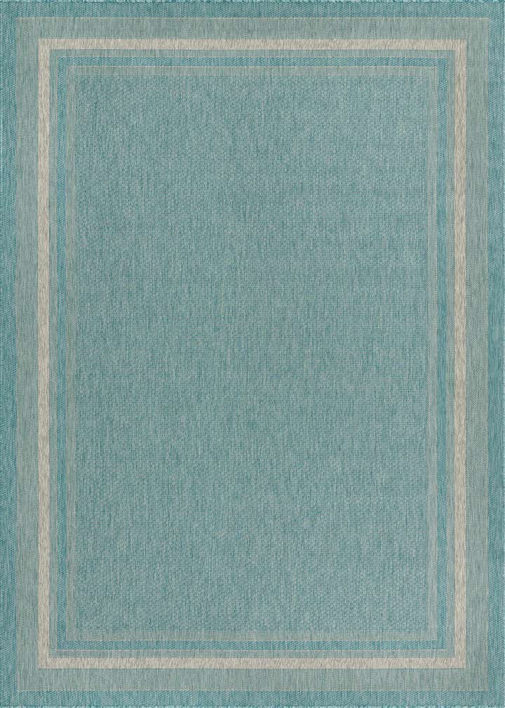 7' 10 x 11' Easy-Clean Border Indoor / Outdoor Rug