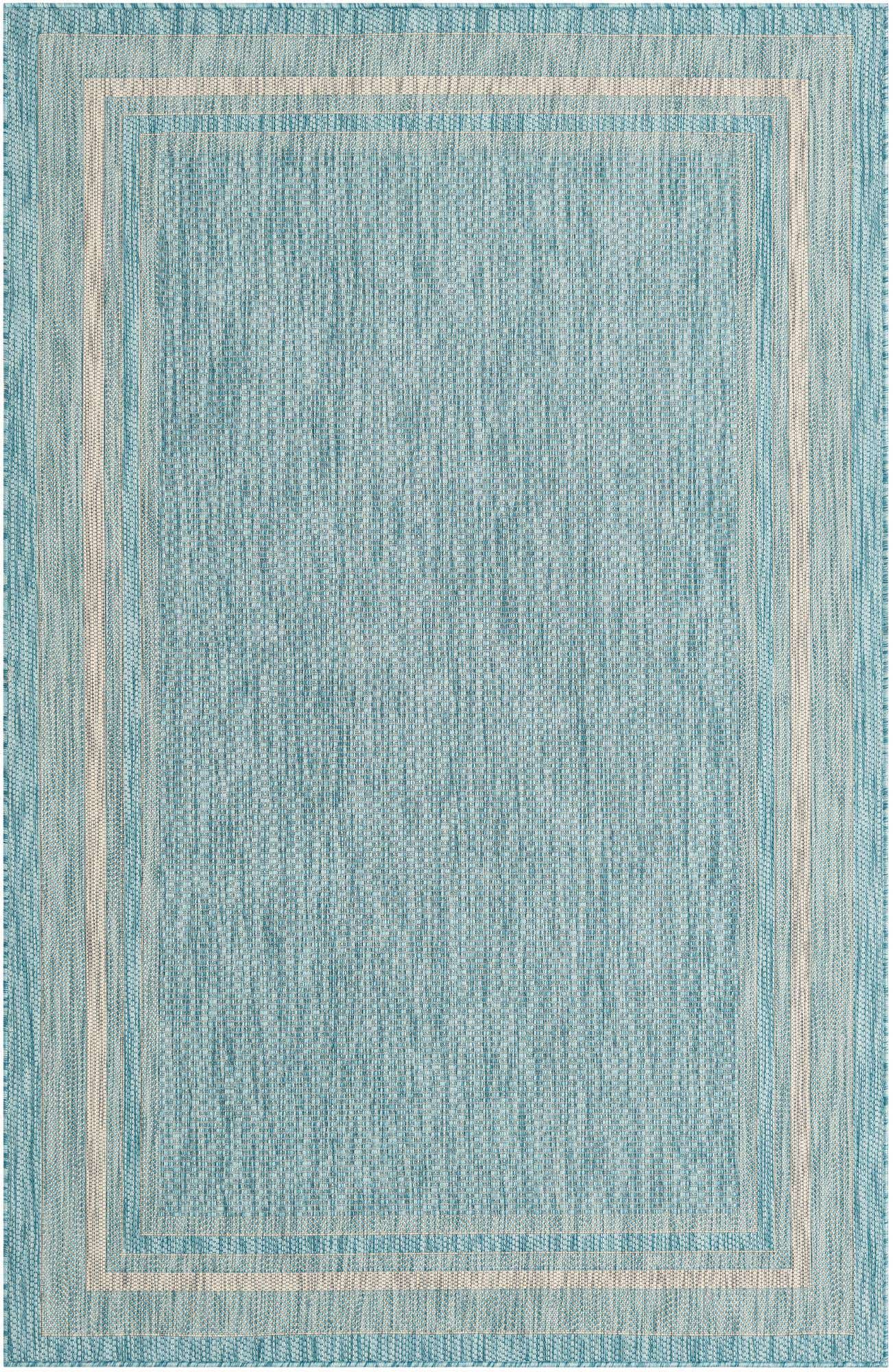 5' 3 x 8' Easy-Clean Border Indoor / Outdoor Rug
