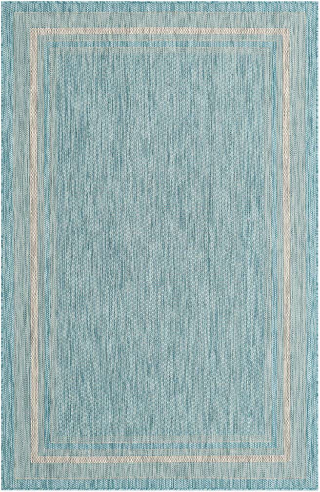 5' 3 x 8' Easy-Clean Border Indoor / Outdoor Rug