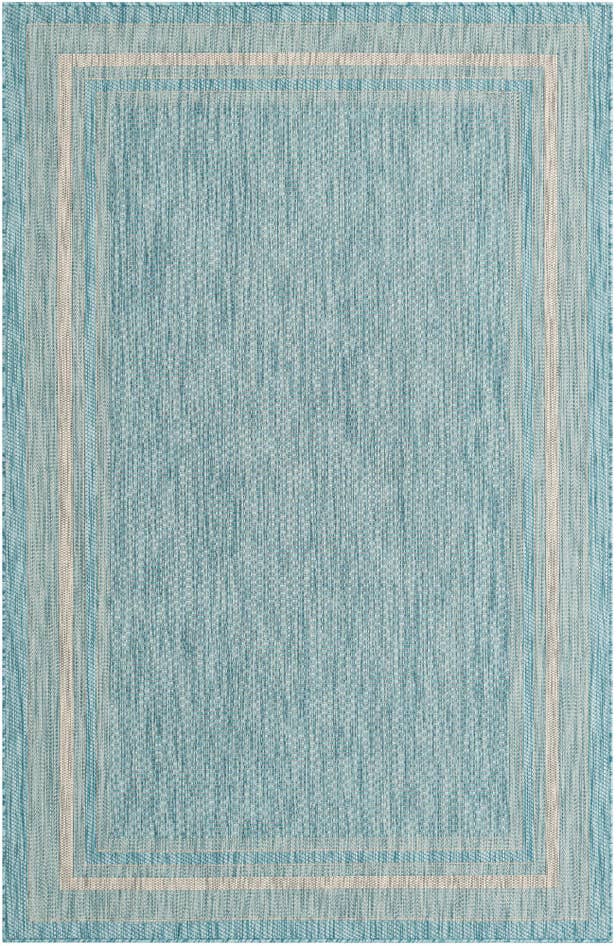 Detail image of 5' 3 x 8' Easy-Clean Border Indoor / Outdoor Rug