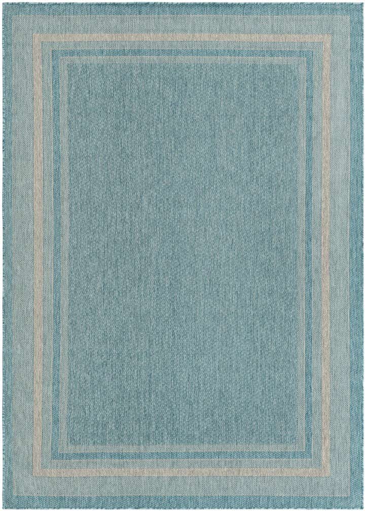 6' x 9' Easy-Clean Border Indoor / Outdoor Rug