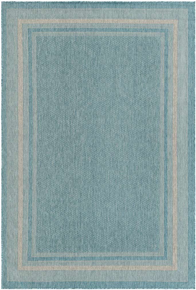 6' x 9' Easy-Clean Border Indoor / Outdoor Rug