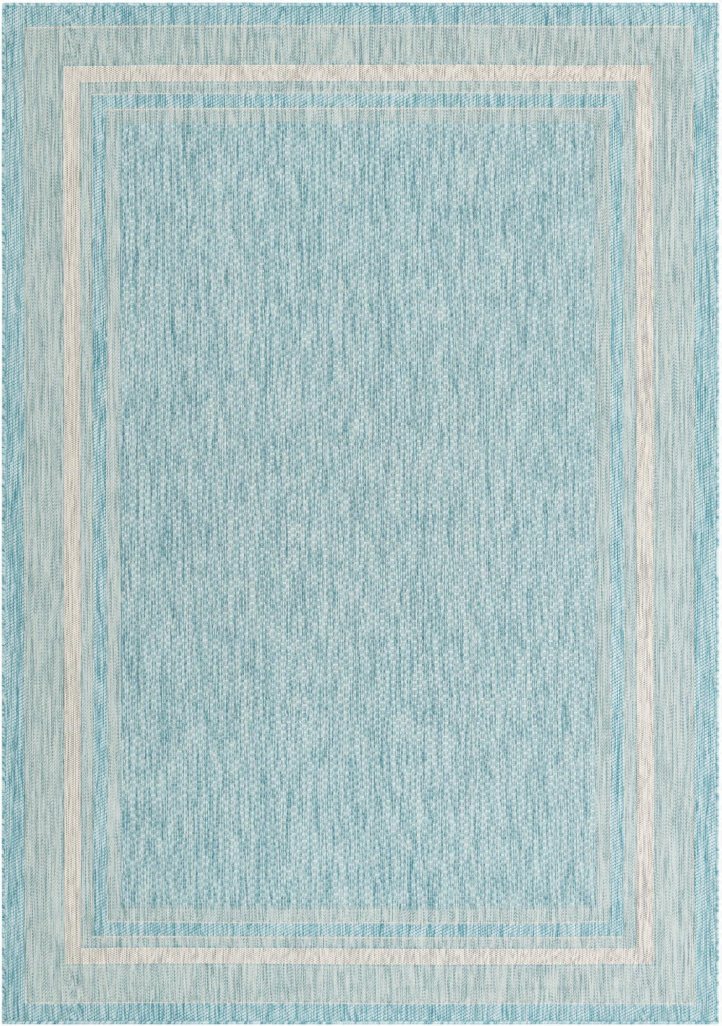 Primary image 7' x 10'  Washable Border Indoor / Outdoor Rug