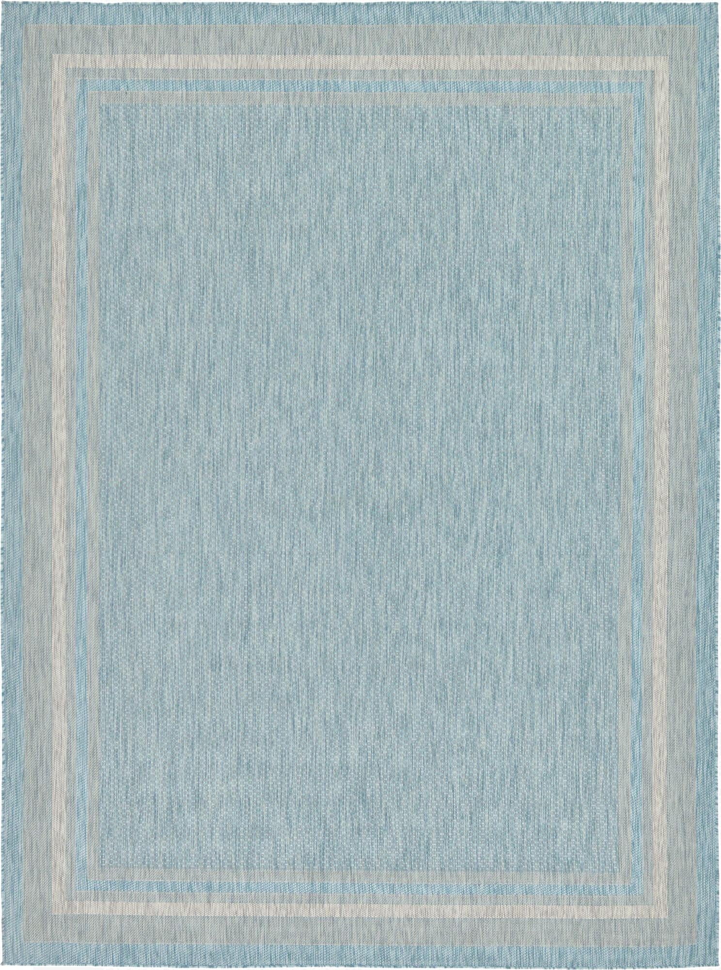 Primary image 9' x 12'  Washable Border Indoor / Outdoor Rug