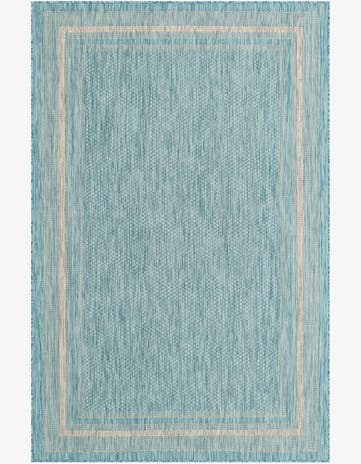 5' 3 x 8' Easy-Clean Border Indoor / Outdoor Rug