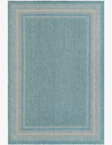 6' x 9' Easy-Clean Border Indoor / Outdoor Rug
