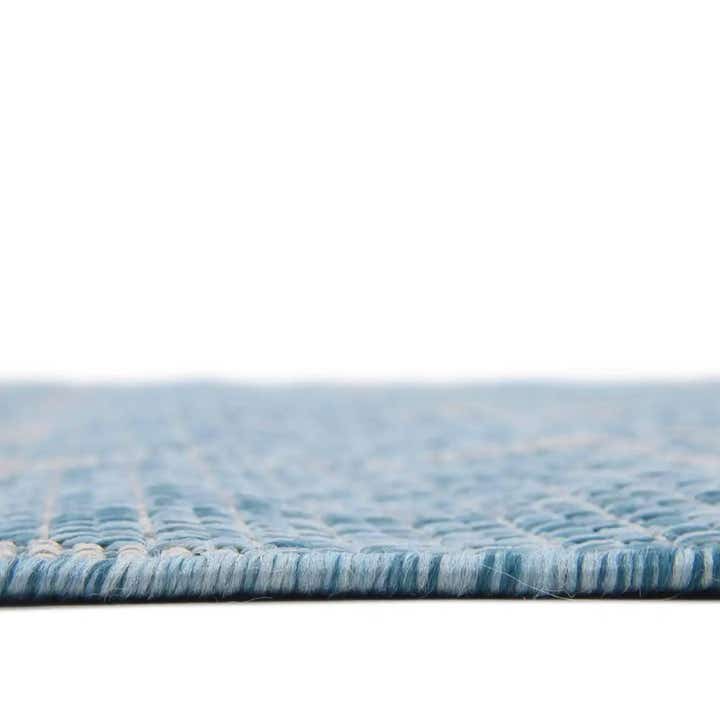 Custom Aquamarine Easy-Clean Lattice Indoor / Outdoor Rug