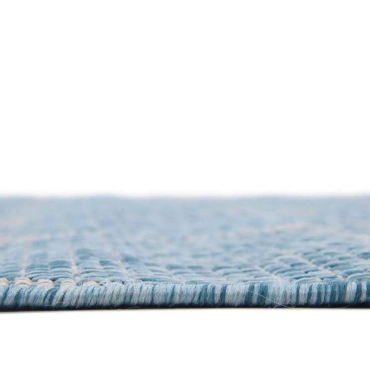 Detail image of Custom Aquamarine Easy-Clean Lattice Indoor / Outdoor Rug