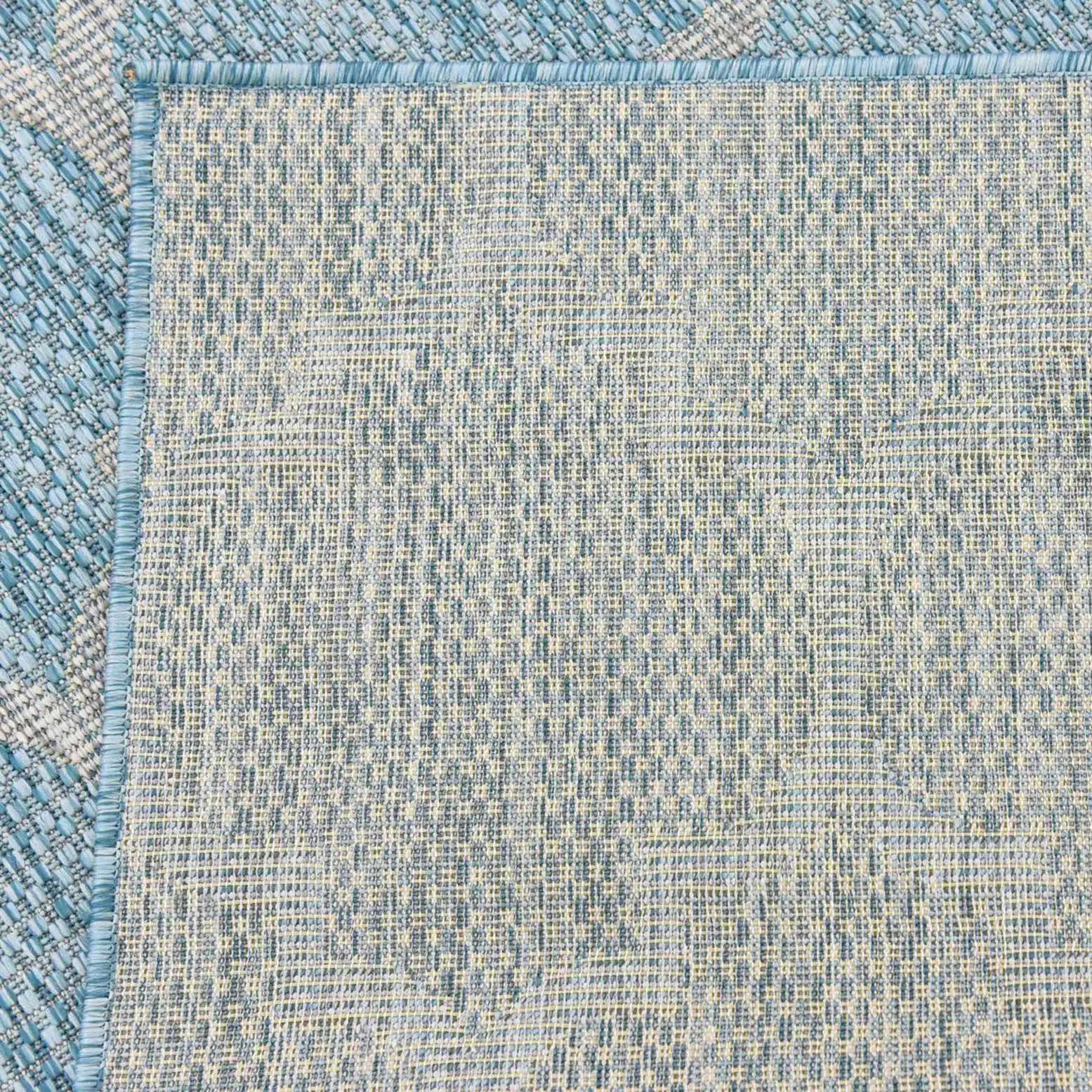Custom Aquamarine Easy-Clean Lattice Indoor / Outdoor Rug