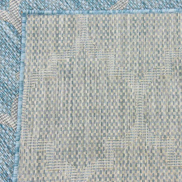 Custom Aquamarine Easy-Clean Lattice Indoor / Outdoor Rug