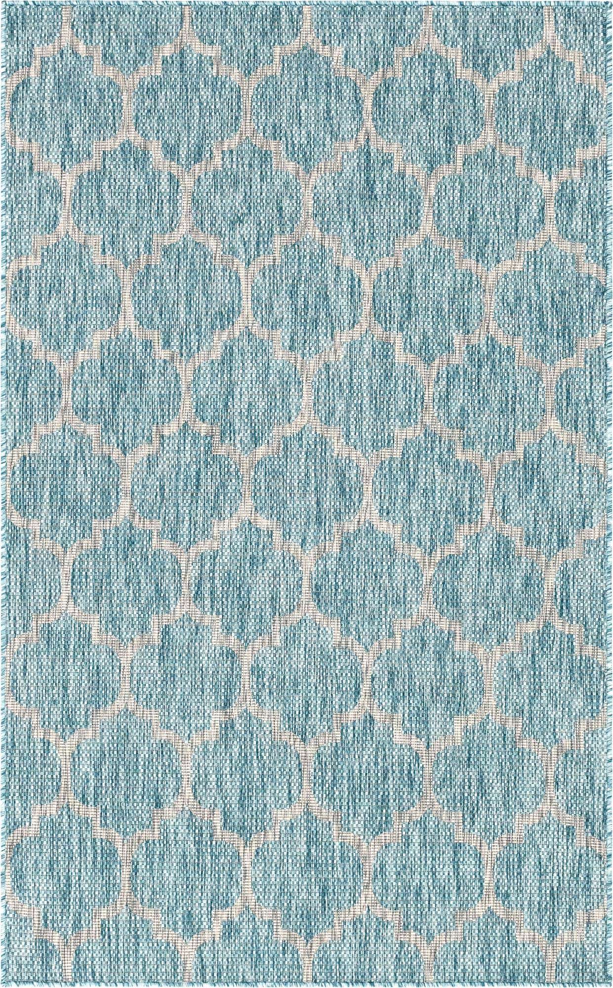 5' 3 x 8' Easy-Clean Lattice Indoor / Outdoor Rug