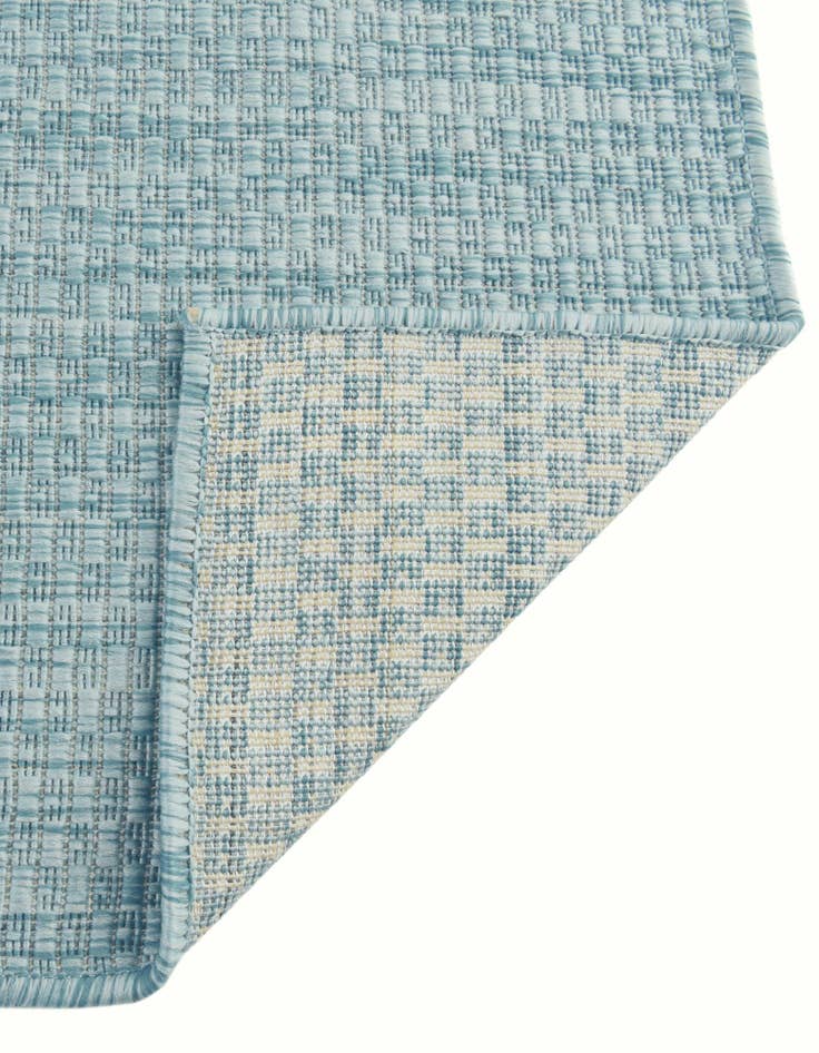 Detail image of Custom Aquamarine Easy-Clean Solid Indoor / Outdoor Rug