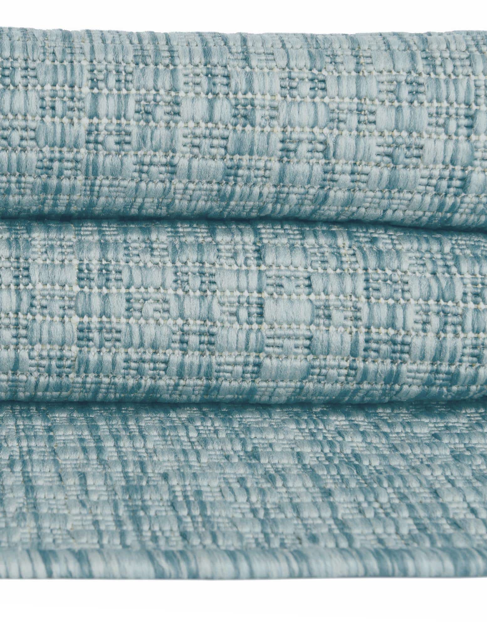 Custom Aquamarine Easy-Clean Solid Indoor / Outdoor Rug
