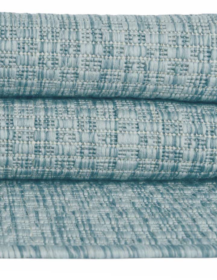 Custom Aquamarine Easy-Clean Solid Indoor / Outdoor Rug