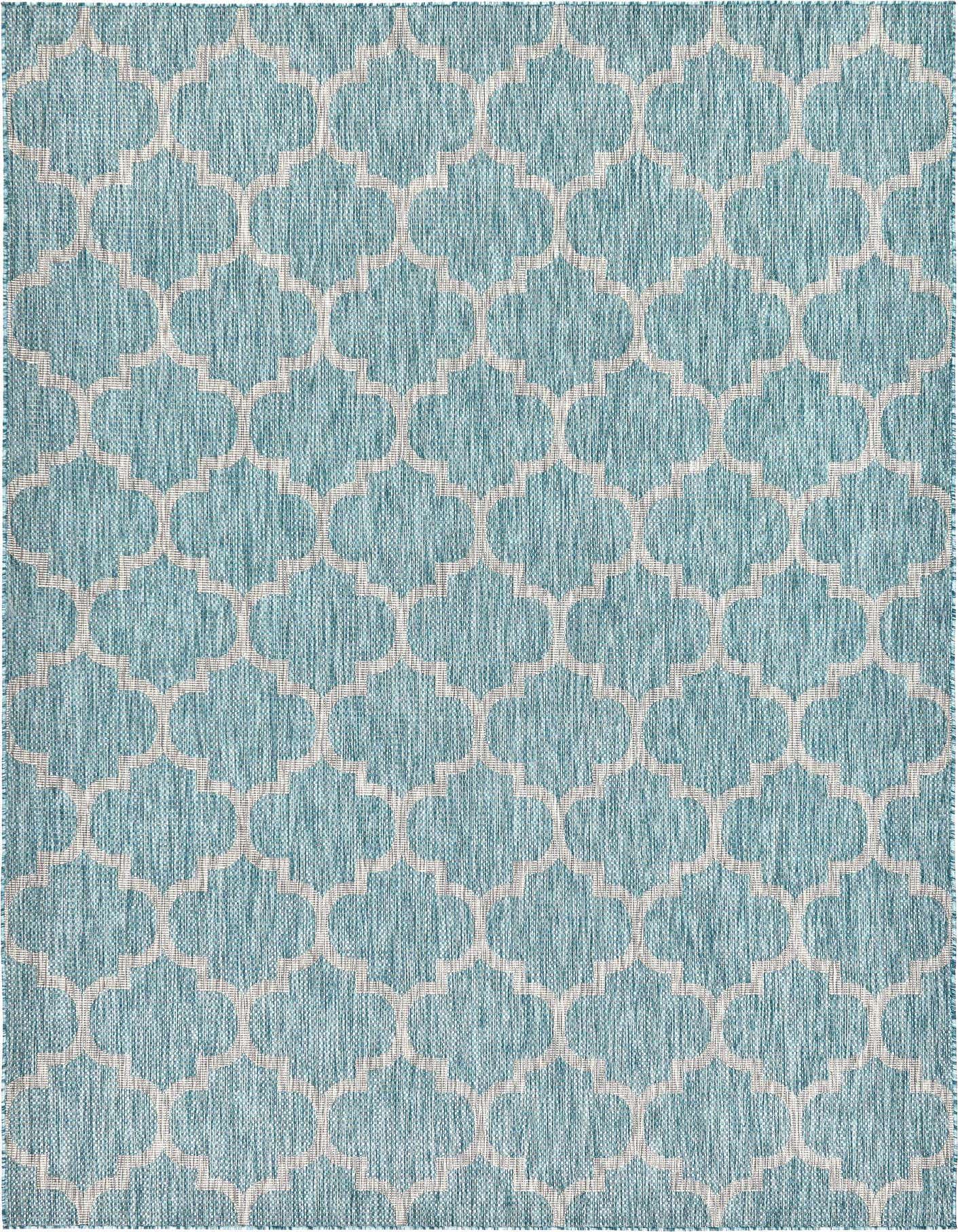 7' 10 x 11' Easy-Clean Trellis Indoor / Outdoor Rug