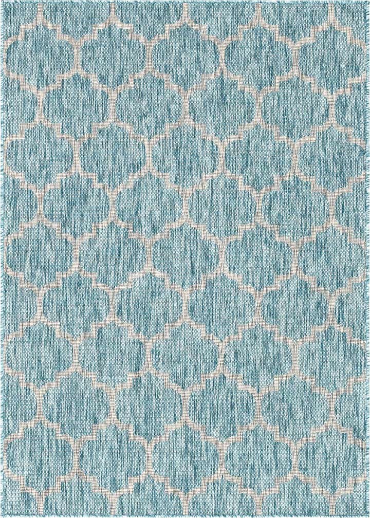 5' 3 x 8' Easy-Clean Trellis Indoor / Outdoor Rug