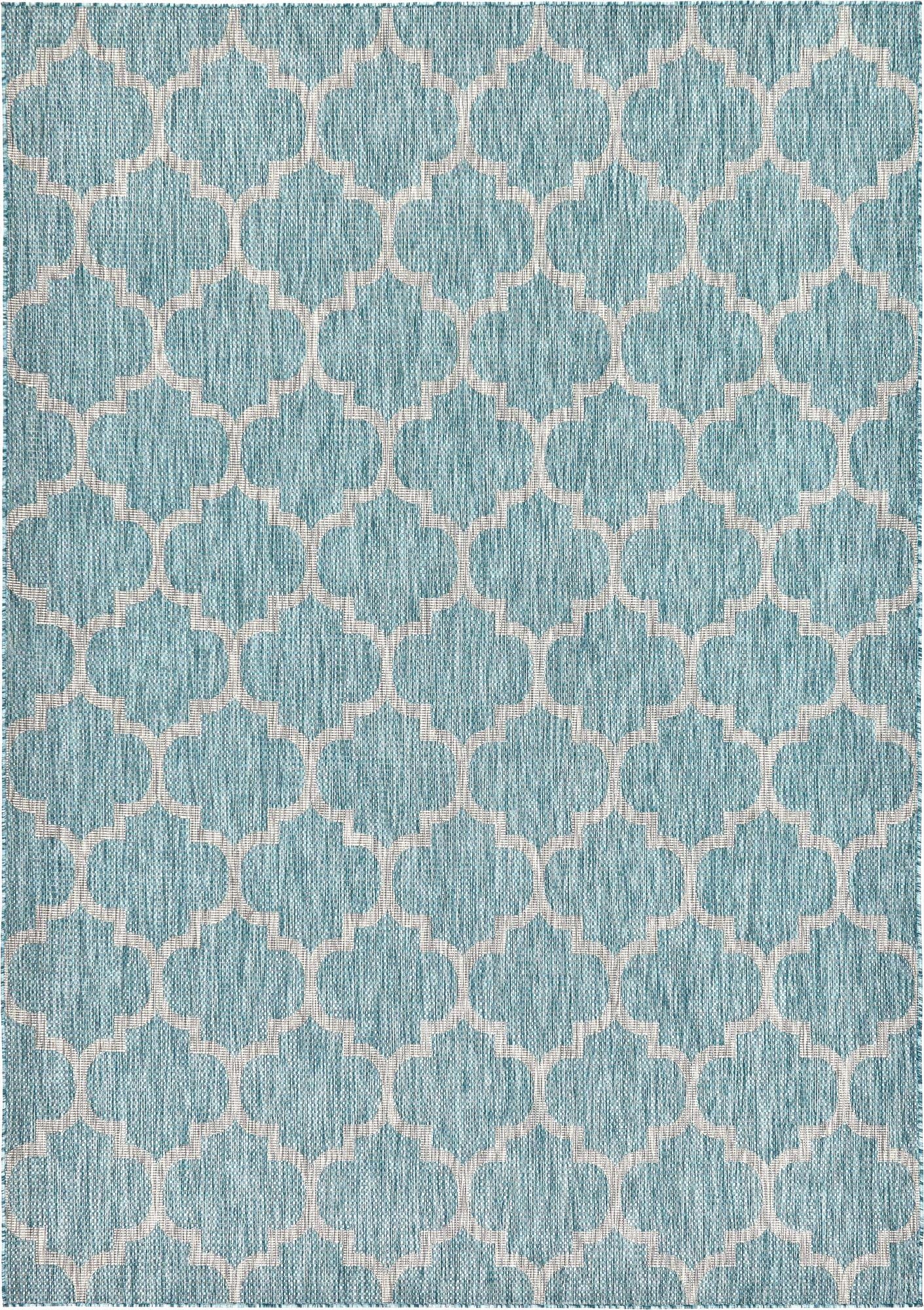 Primary image 7' 10 x 11'  Washable Trellis Indoor / Outdoor Rug