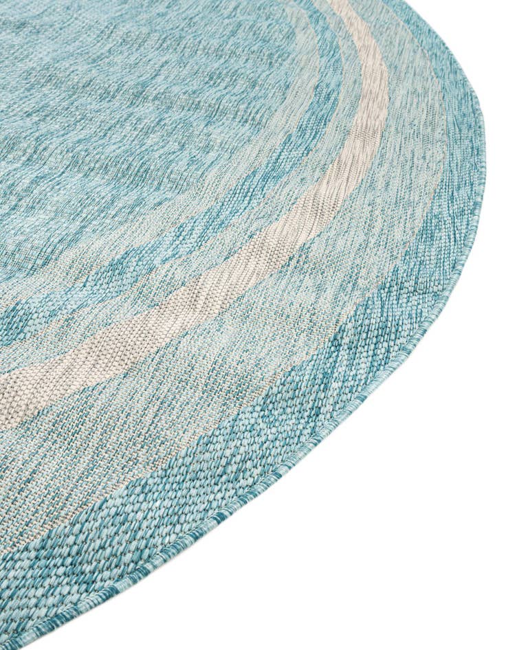 Detail image of 13' x 13' Easy-Clean Border Indoor / Outdoor Round Rug