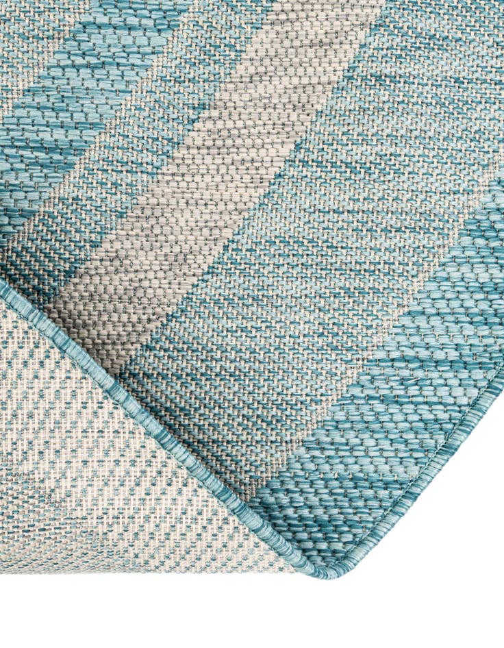 Detail image of 13' x 13' Easy-Clean Border Indoor / Outdoor Round Rug