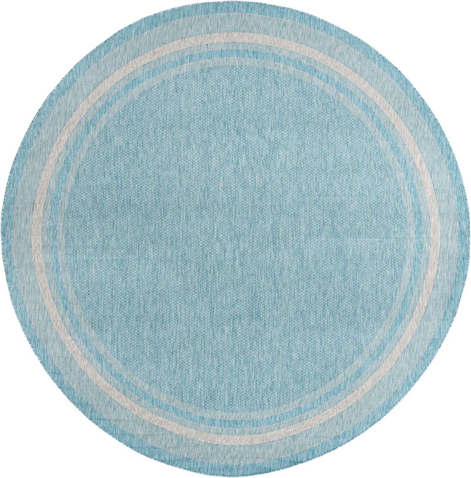 10' 8 x 10' 8 Easy-Clean Border Indoor / Outdoor Round Rug
