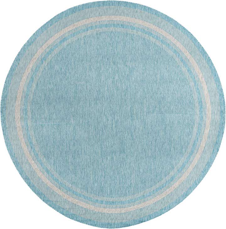10' 8 x 10' 8 Easy-Clean Border Indoor / Outdoor Round Rug