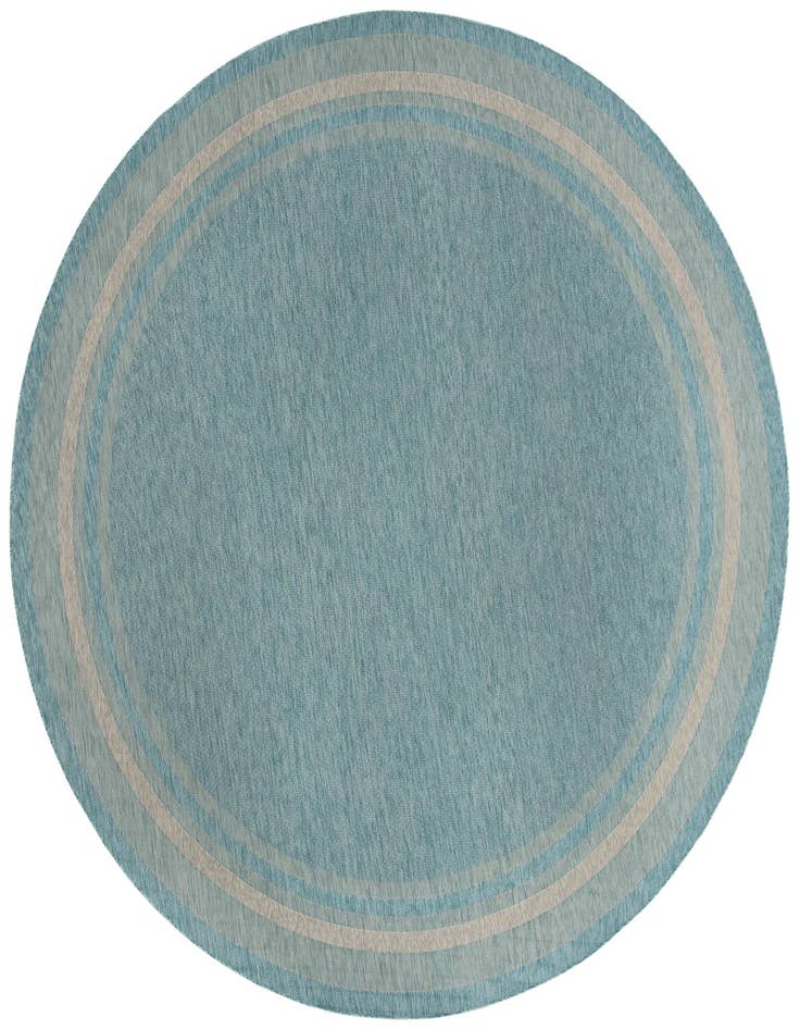 Detail image of 13' x 13' Easy-Clean Border Indoor / Outdoor Round Rug