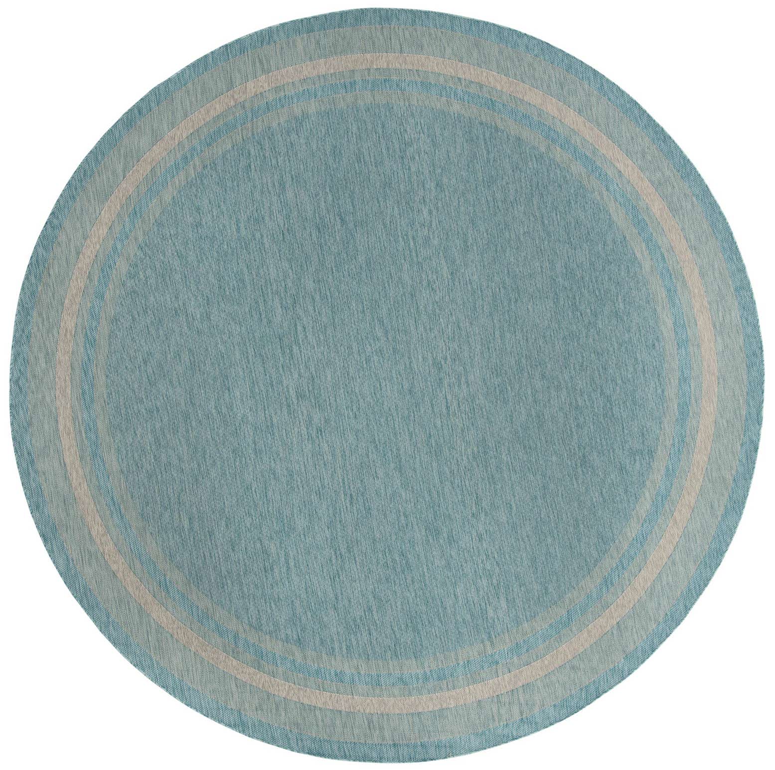 13' x 13' Easy-Clean Border Indoor / Outdoor Round Rug