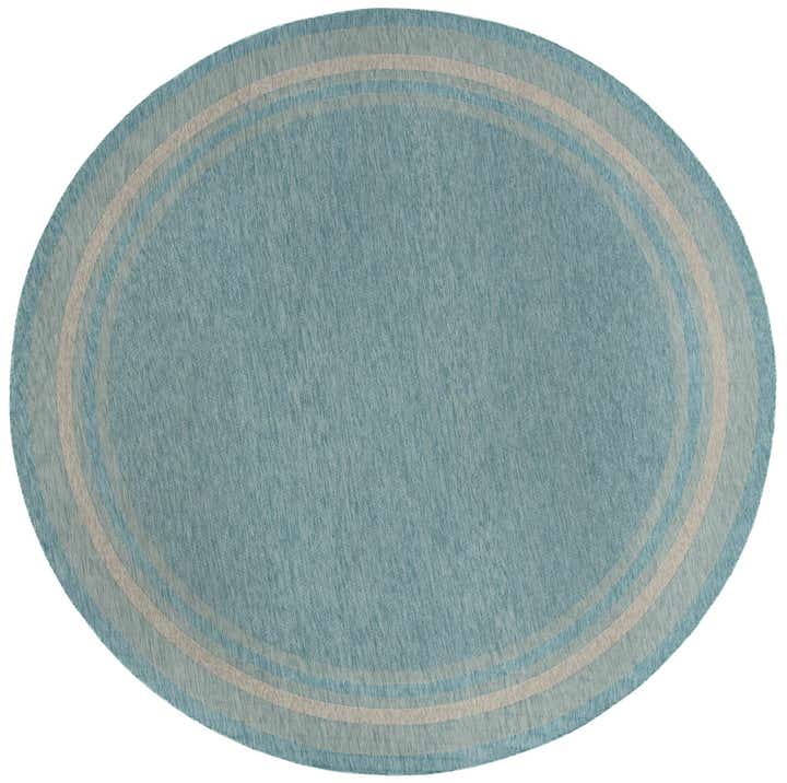13' x 13' Easy-Clean Border Indoor / Outdoor Round Rug