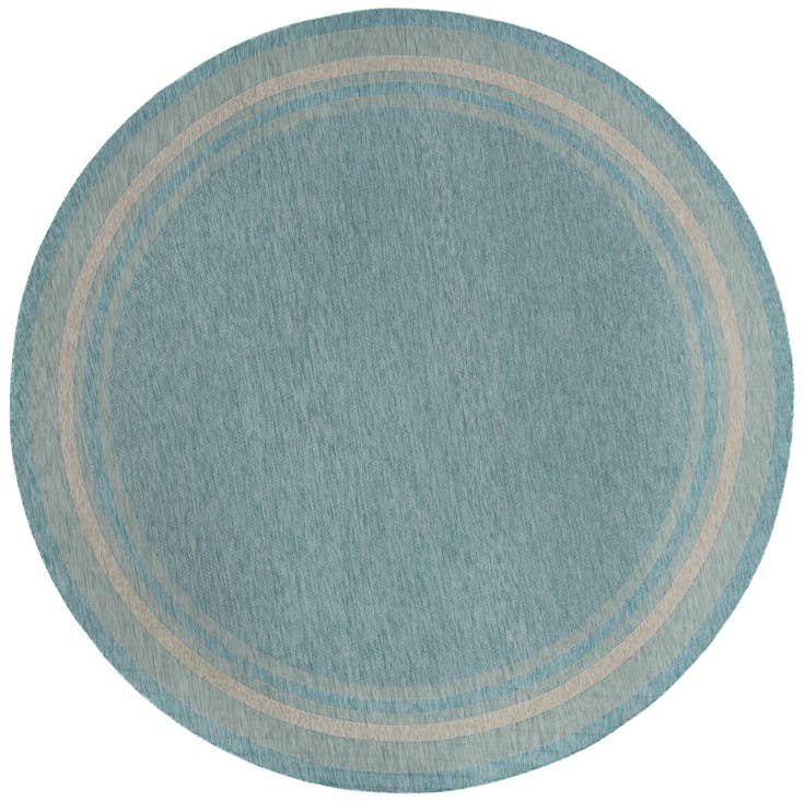 Detail image of 13' x 13' Easy-Clean Border Indoor / Outdoor Round Rug