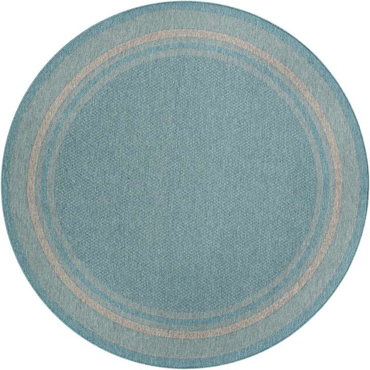 7' 10 x 7' 10 Easy-Clean Border Indoor / Outdoor Round Rug