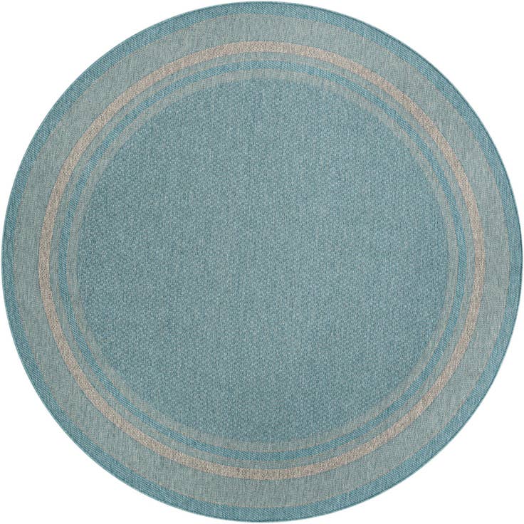 Detail image of 7' 10 x 7' 10 Easy-Clean Border Indoor / Outdoor Round Rug