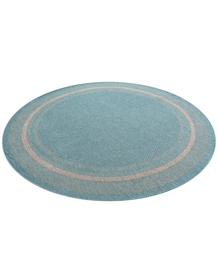 Detail image of 7' 10 x 7' 10  Washable Border Indoor / Outdoor Round Rug