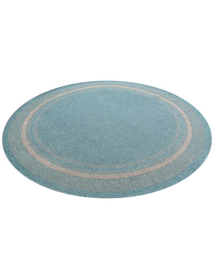 7' 10 x 7' 10 Easy-Clean Border Indoor / Outdoor Round Rug