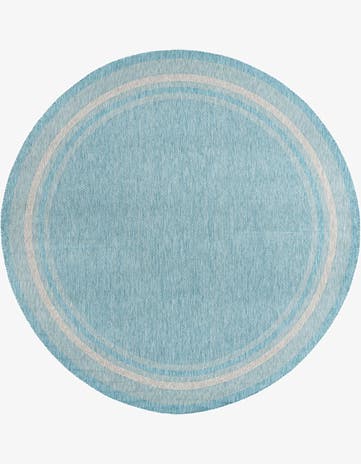 10' 8 x 10' 8 Easy-Clean Border Indoor / Outdoor Round Rug