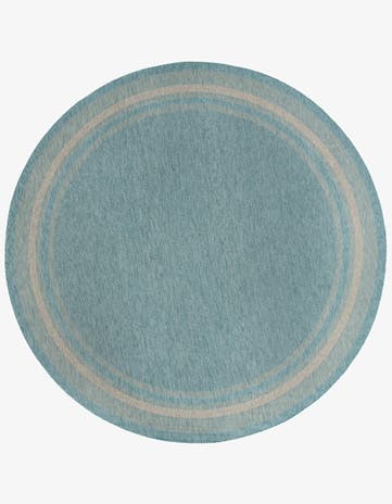 13' x 13' Easy-Clean Border Indoor / Outdoor Round Rug