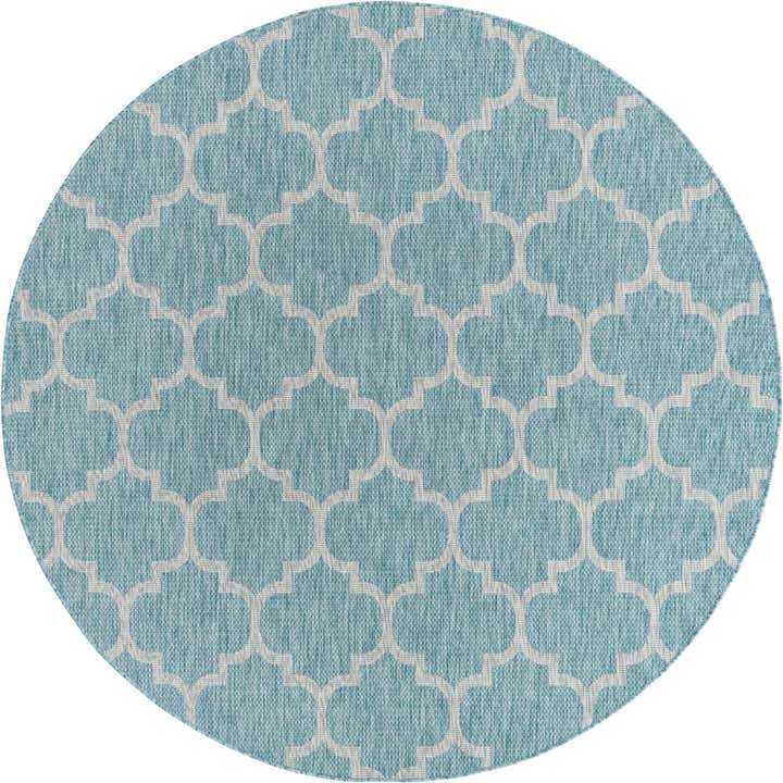 7' 10 x 7' 10 Easy-Clean Lattice Indoor / Outdoor Round Rug
