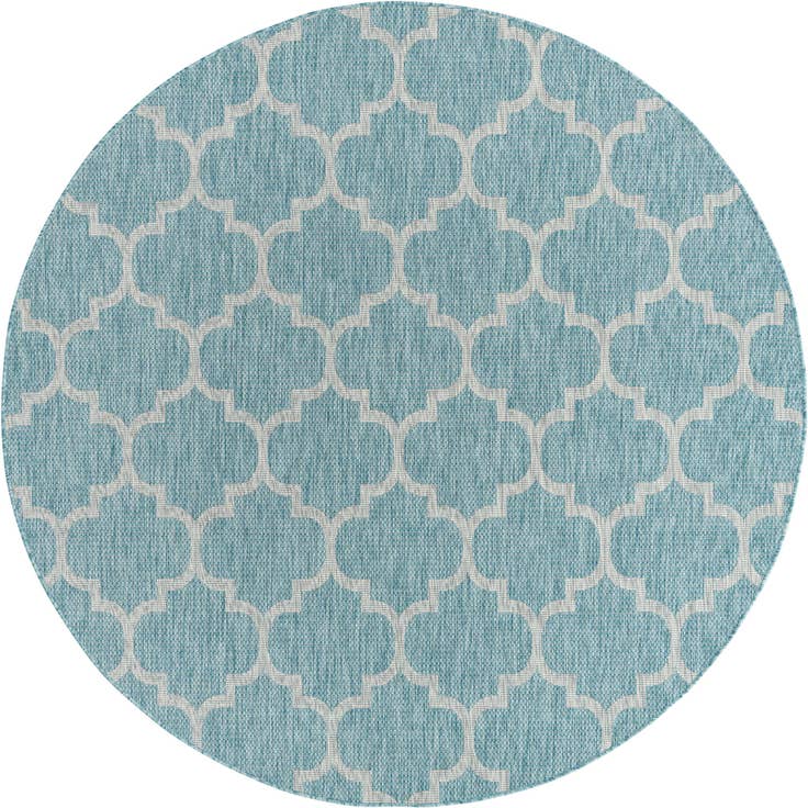 Detail image of 7' 10 x 7' 10 Easy-Clean Lattice Indoor / Outdoor Round Rug