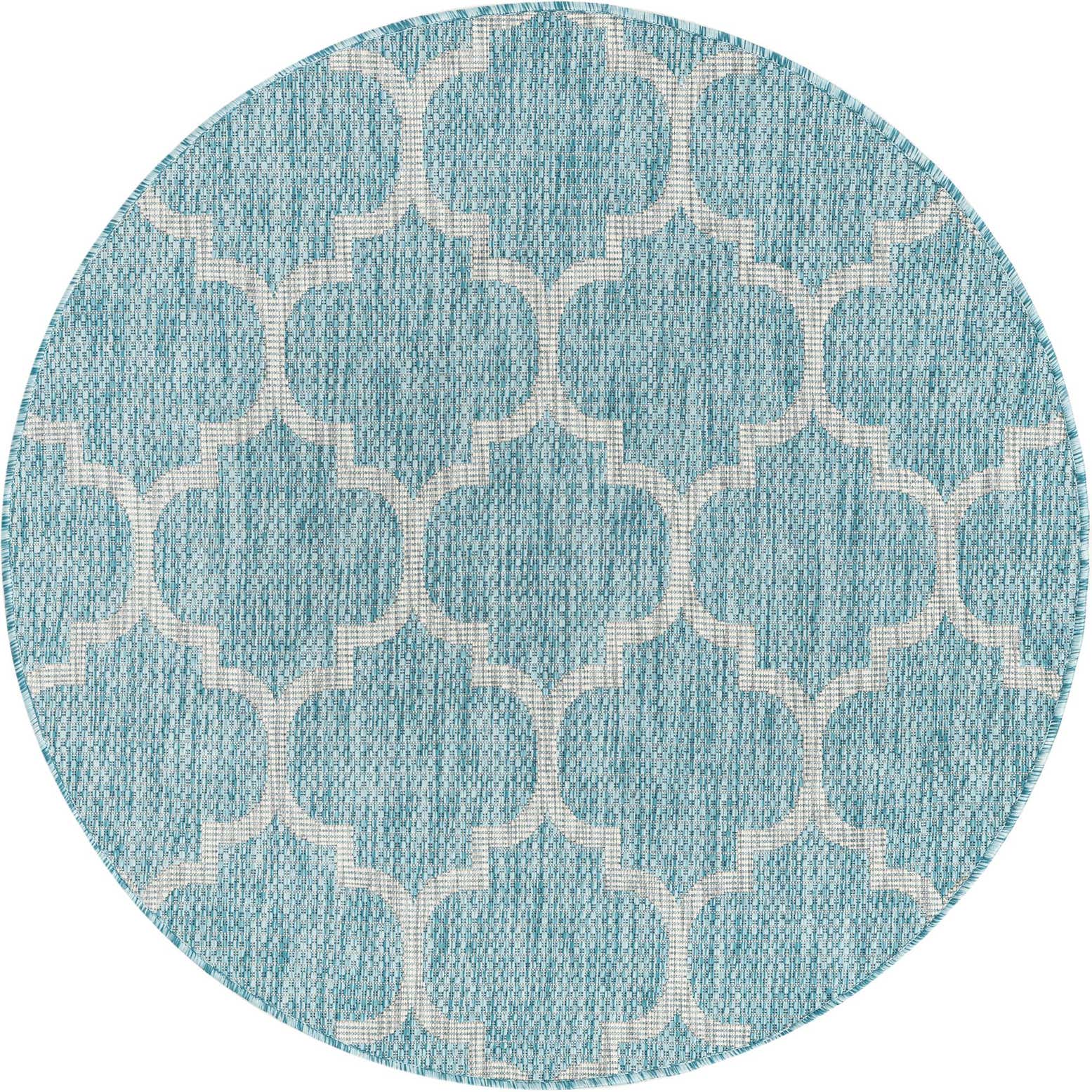 4' x 4' Easy-Clean Lattice Indoor / Outdoor Round Rug