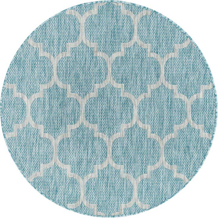 4' x 4' Easy-Clean Lattice Indoor / Outdoor Round Rug