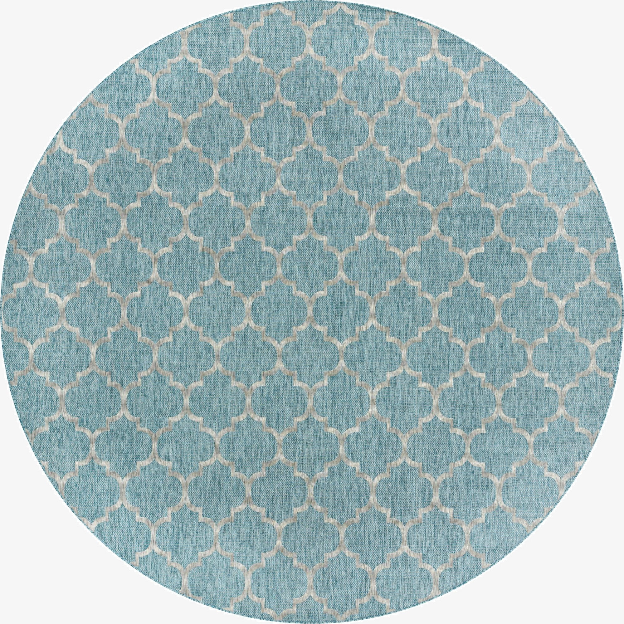 13' x 13' Washable Lattice Indoor / Outdoor Round Rug