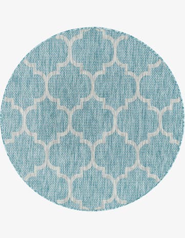 4' x 4' Easy-Clean Lattice Indoor / Outdoor Round Rug
