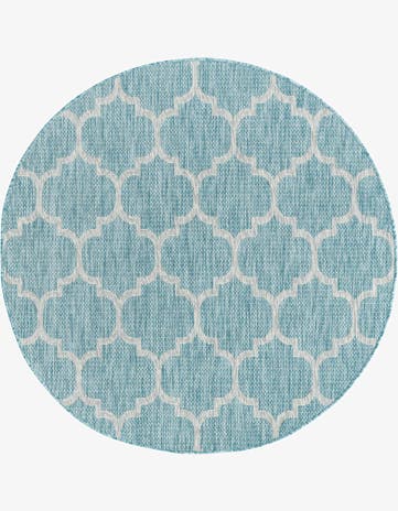 5' 3 x 5' 3 Easy-Clean Lattice Indoor / Outdoor Round Rug