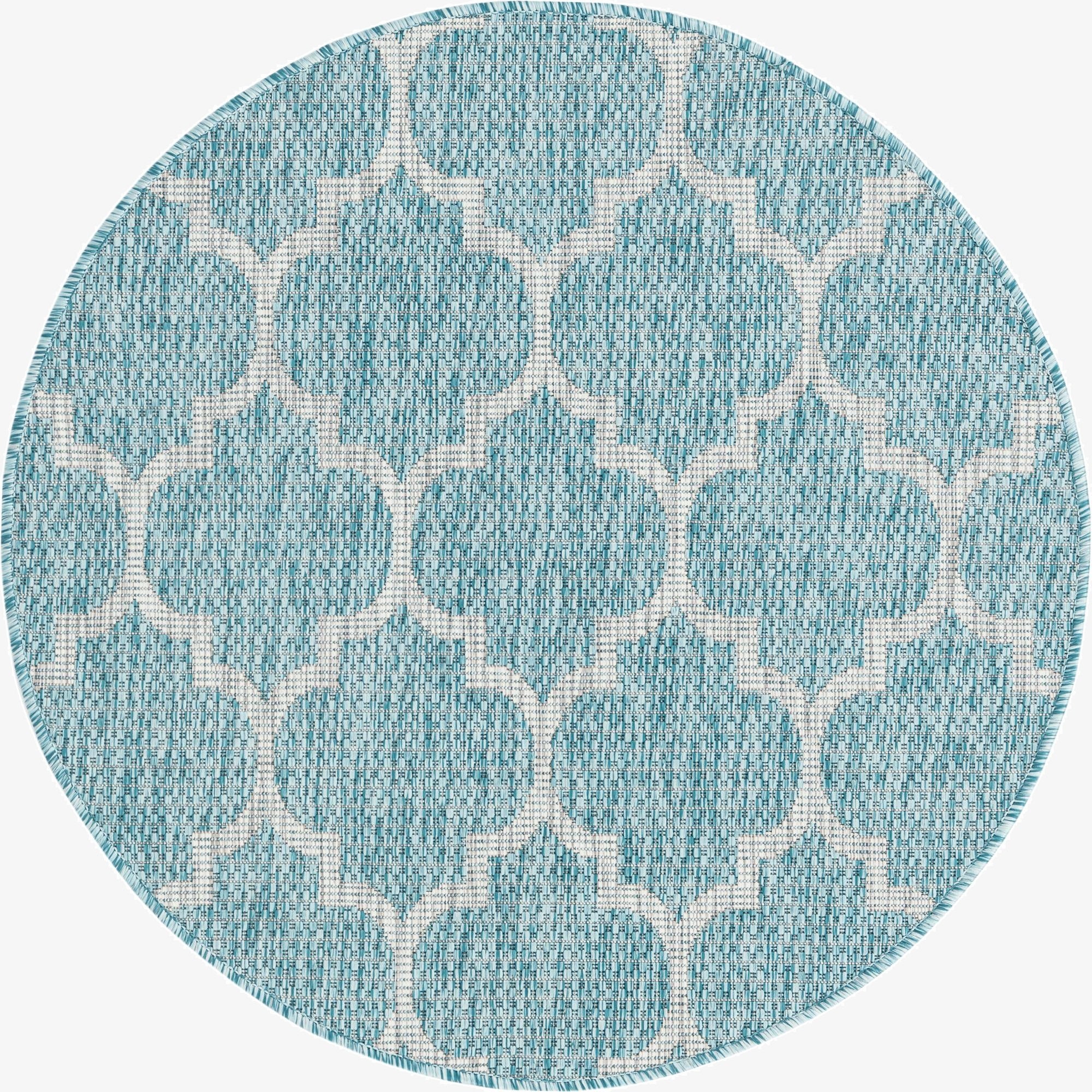 3' x 3' Washable Lattice Indoor / Outdoor Round Rug