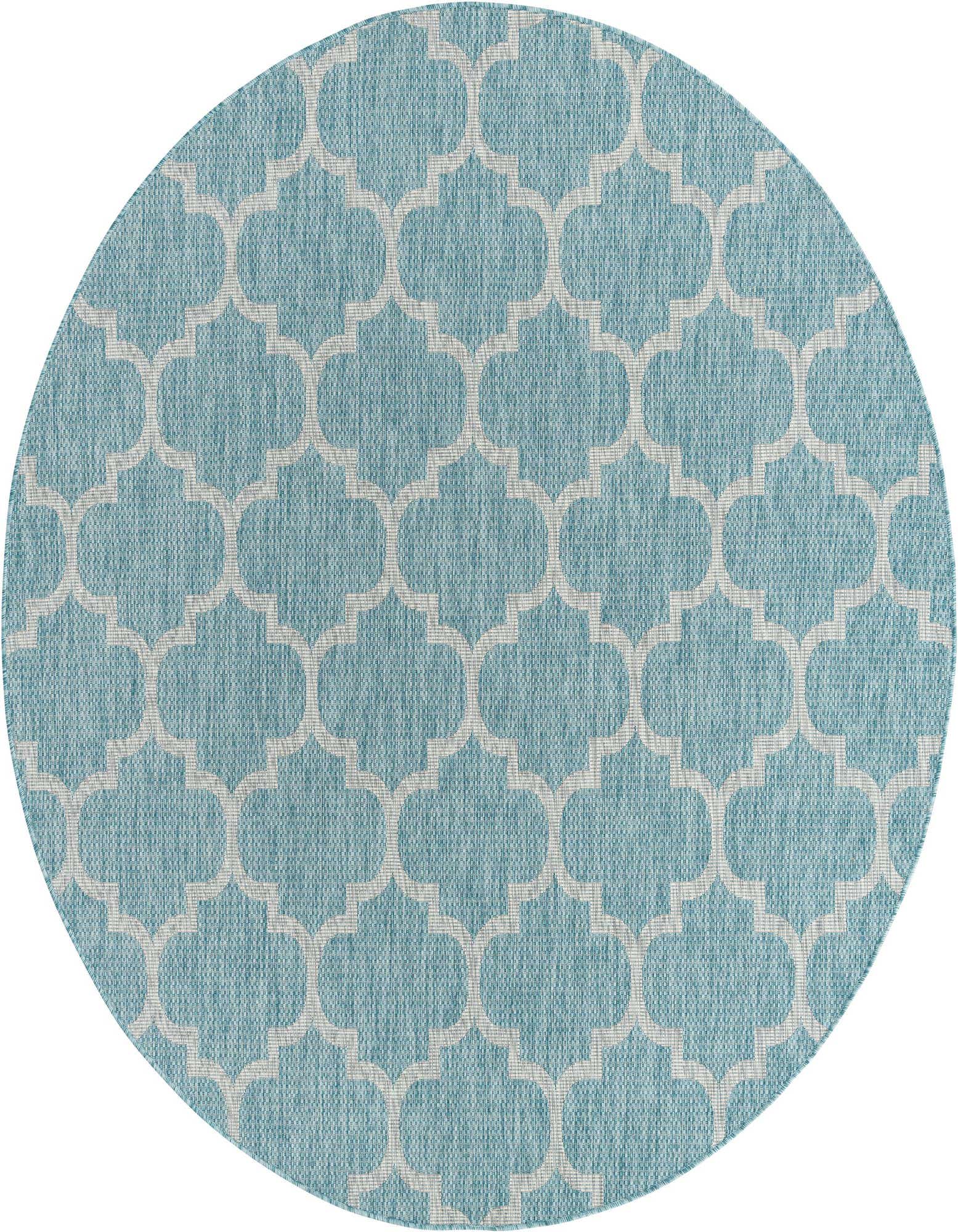 7' 10 x 7' 10 Easy-Clean Trellis Indoor / Outdoor Round Rug