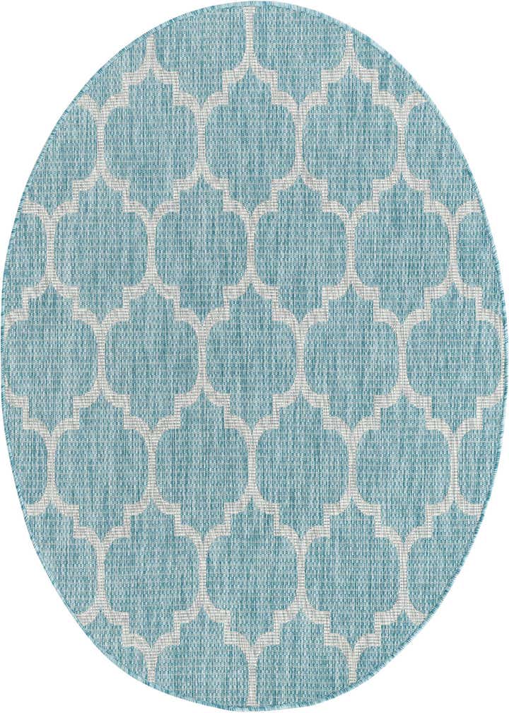 5' 3 x 5' 3 Easy-Clean Trellis Indoor / Outdoor Round Rug