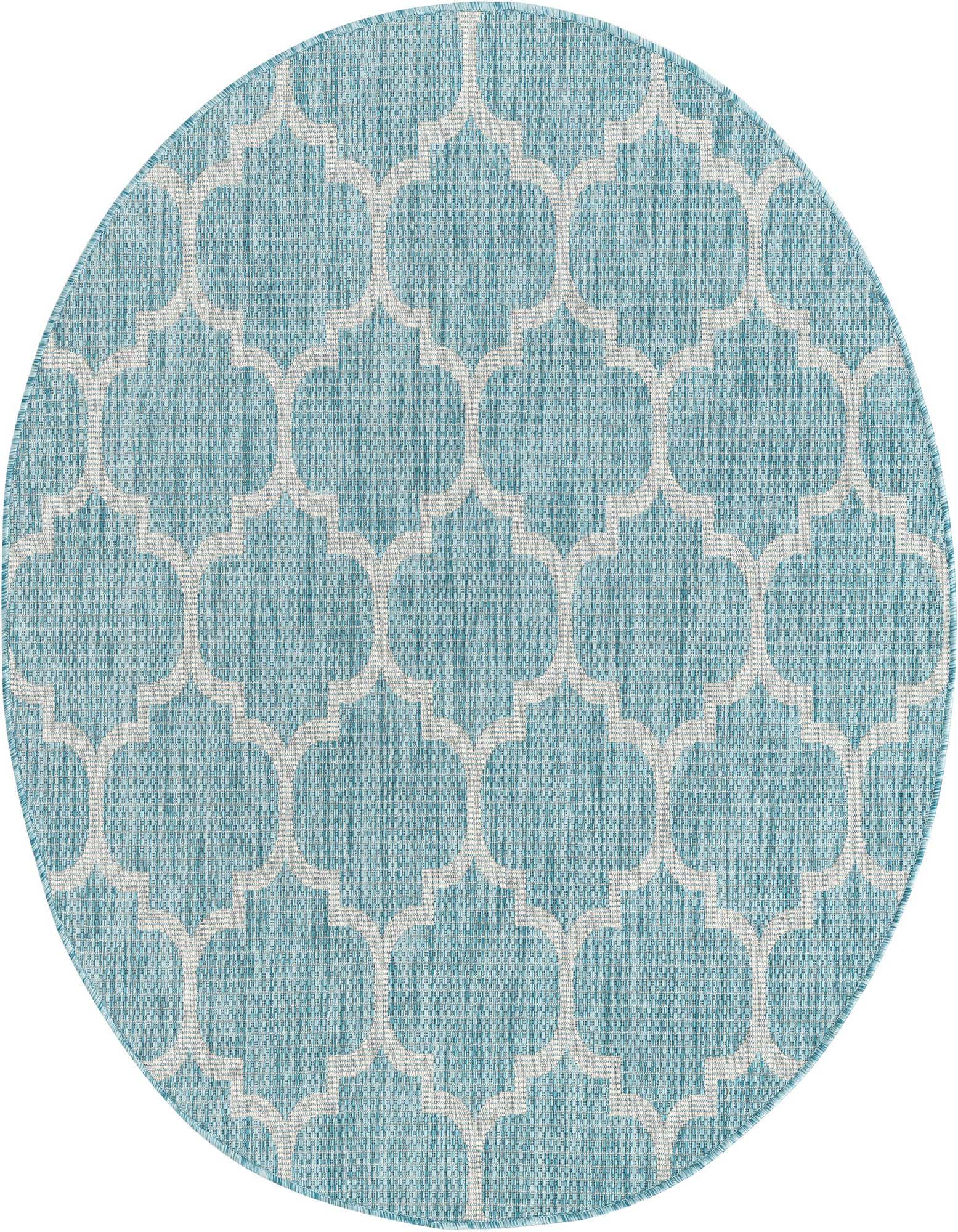 5' 3 x 5' 3 Easy-Clean Trellis Indoor / Outdoor Round Rug
