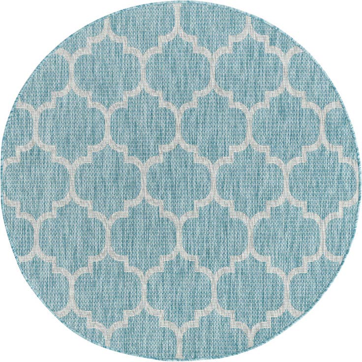 Detail image of 5' 3 x 5' 3 Easy-Clean Trellis Indoor / Outdoor Round Rug